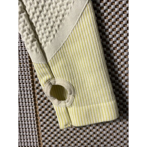 Mix Crop Jacket Performance Yellow Womens Medium Thumb‎ Holes Running Outdoor - Picture 3 of 4